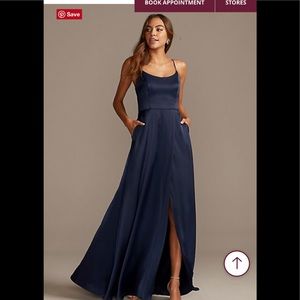 Crepe-Back Satin Spaghetti Strap Bridesmaid Dress